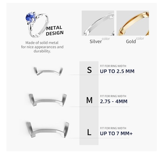 Ring size adjuster for large rings 3 different types in this kit - Picture 2 of 4